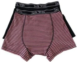 Jack Wills Navy/Pink Chetwood Stripe Boxers - 2 Pack Set.