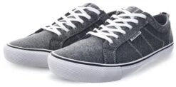 Jack & Jones Grey Melange Canvas Lace Up Sneakers