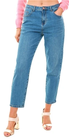 Noisy May Blue Denim Liv Nw Straight Fit Jeans