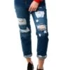 Parisian Mid Blue Ripped Boyfriend Jean