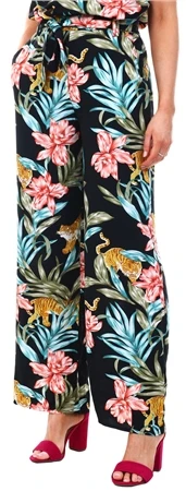 Only Black/Jungle Palazzo Print Trouser