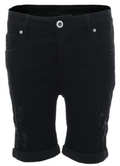 Kings Will Dream Black Junior Distressed Denim Shorts