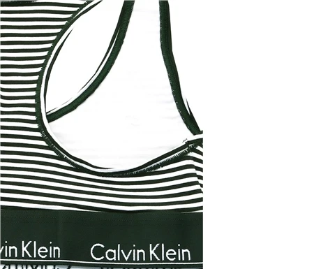 Calvin Klein Stripe Khaki Bralette 3 Calvin Klein Stripe Khaki Bralette - Image 3