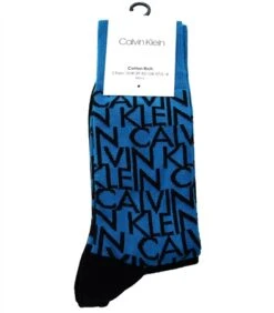 Calvin Klein Racing Blue Mu2 Logo Crew 2 Pack Socks -Jack & Jones Store 16967 2