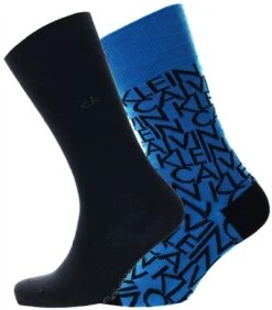 Calvin Klein Racing Blue Mu2 Logo Crew 2 Pack Socks