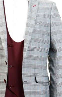 Alex & Turner Grey Zane Checked 3 Piece Suit -Jack & Jones Store 17574 2