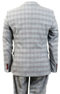 Alex & Turner Grey Zane Checked 3 Piece Suit -Jack & Jones Store 17574 3