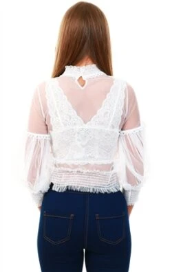 Cutie London White Mesh Frill Top -Jack & Jones Store 17923 3