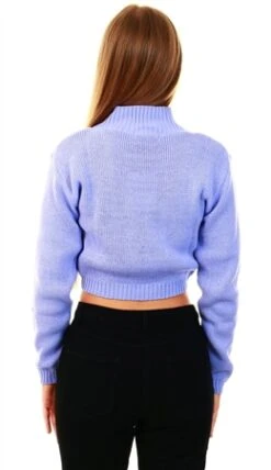 Glamorous Lilac High Neck Crop Knit Jumper -Jack & Jones Store 18348 3