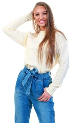 Qed Bone Knit Crew Jumper