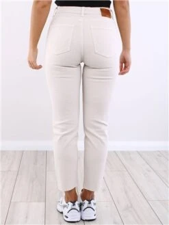 Only Stone / Ecru Emily High Waist Straight Jeans -Jack & Jones Store 18750 3