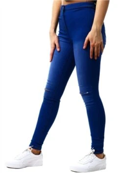 Parisian Brightblue Ripped Knee Faded Skinny Jeggings -Jack & Jones Store 19245 2