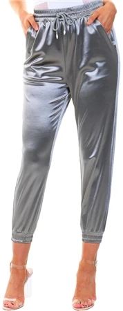Ax Paris Grey Satin Joggers