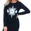 Missi London Black Long Sleeve Zodiac T-Shirt Dress