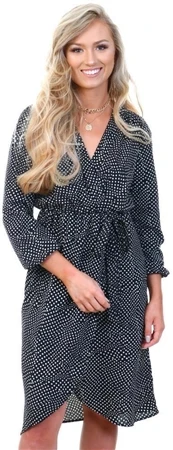 Ax Paris Black Wrap Midi Dress