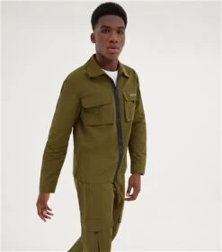 Nicce Olive Zip Up Shacket -Jack & Jones Store 19938 3