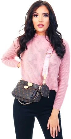 Only Pink / Mahogany Rose High Neck Knitted Pullover