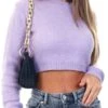 Glamorous Pale Lilac Cropped Jumper