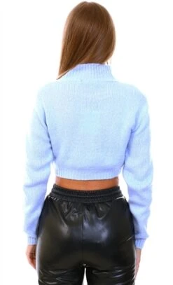 Glamorous Cosy Blue High Neck Cropped Jumper -Jack & Jones Store 20042 3
