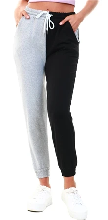 Parisian Black Grey Two Tone Colour Block Jogging Trousers