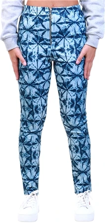 Urban Bliss Blue Stella Zip Front Leggings