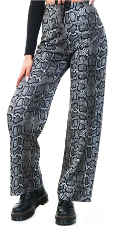 Urban Bliss Black Snake Print Flare Trouser