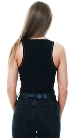 Saint Genies Black Sleeveless Bodysuit With Contrasting Stitch -Jack & Jones Store 20506 3