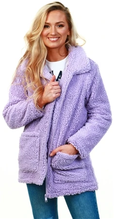 Brave Soul Lilac Heavenly Fur Zip Jacket