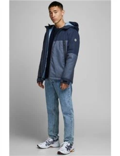 Jack & Jones Navy Blazer Hooded Winter Jacket -Jack & Jones Store 20860 2