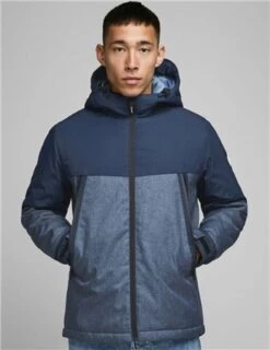 Jack & Jones Navy Blazer Hooded Winter Jacket -Jack & Jones Store 20860 3