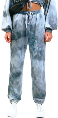 Saint Genies Grey Tie Dye Trousers