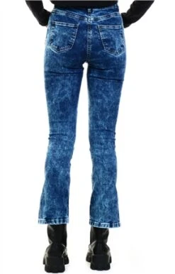 Parisian Blue Denim Acid Wash Side Slit Flared Jeans -Jack & Jones Store 21106 3