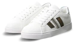 Redz White Lace Up Panel Trainers