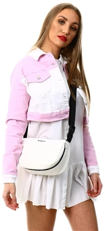 Parisian White/Lilac Colour Block Cropped Denim Jacket