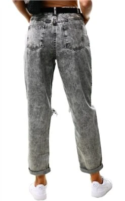 Parisian Grey Acid Distressed Turn Up Boyfriend Jean -Jack & Jones Store 21374 3