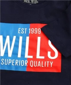 Jack Wills Navy Blazer Junior Block Print T-Shirt -Jack & Jones Store 21467 2