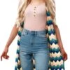 Vivichi Blue Stripe Knitted Sleeveless Cardigan