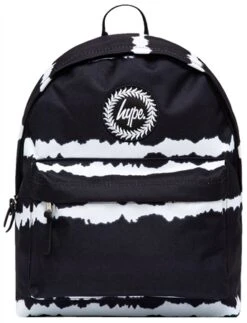Hype Black/White Stripe Tie Dye Backpack