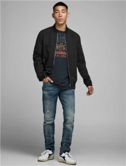 Jack & Jones Black Bomber Jacket -Jack & Jones Store 22356 2