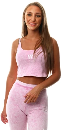 11 Degrees Pink Acid Wash Cropped Vest Top