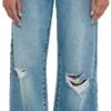 Noisy May Light Blue Denim Nmamanda Wide Leg Mid-Rise Jeans