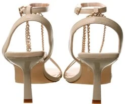No Doubt Beige Strappy Chain Heels -Jack & Jones Store 22574 2