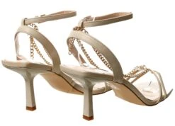 No Doubt Beige Strappy Chain Heels -Jack & Jones Store 22574 3