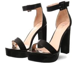 No Doubt Black Platform Block Heel