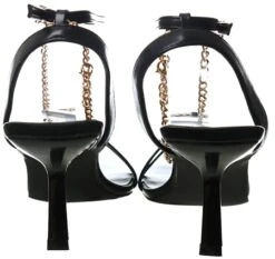 No Doubt Black Strappy Chain Heels -Jack & Jones Store 22582 2