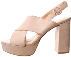 No Doubt Beige Suede Block Platform Heel -Jack & Jones Store 22583 2