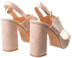 No Doubt Beige Suede Block Platform Heel -Jack & Jones Store 22583 3
