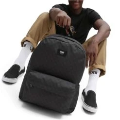 Vans Black-Charcoal Old Skool Check Backpack -Jack & Jones Store 22603 3
