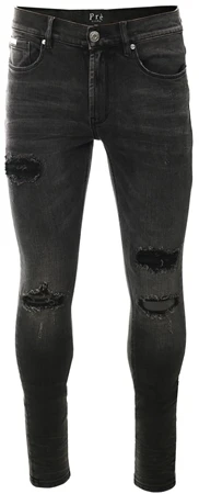Pre London Black Capri Distressed Ripped Skinny Jeans
