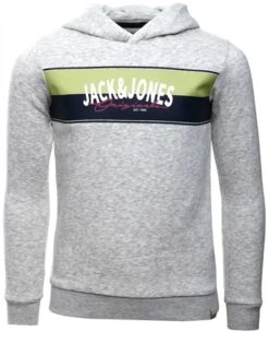 Jack & Jones White Melange Junior Mason Sweat Hood